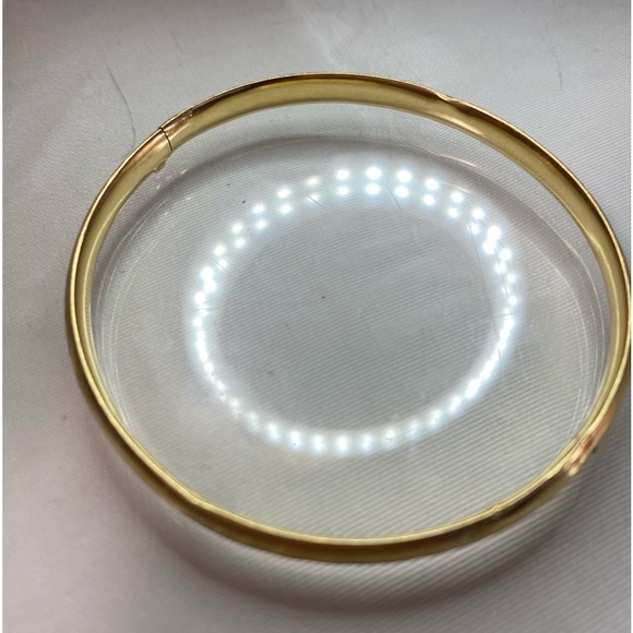 14K YELLOW GOLD vintage etched bangle bracelet REAL GOLD - Picture 13 of 17